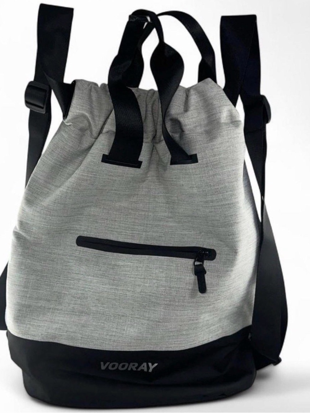 Vooray Men's Gray Drawstring Backpack with Black Accents NWT